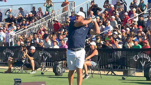 Bryson DeChambeau's longest drive was 359 yards on Thursday in Mesquite, good enough to advance.